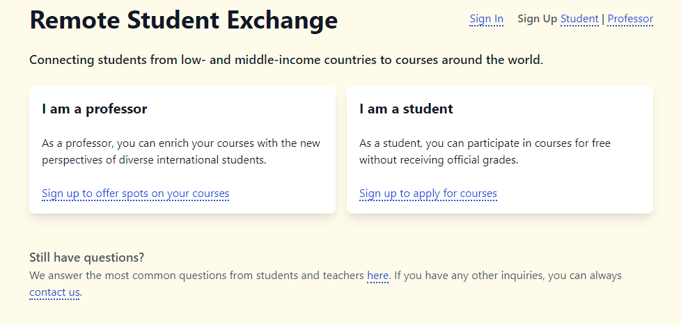 Remote Student Exchange